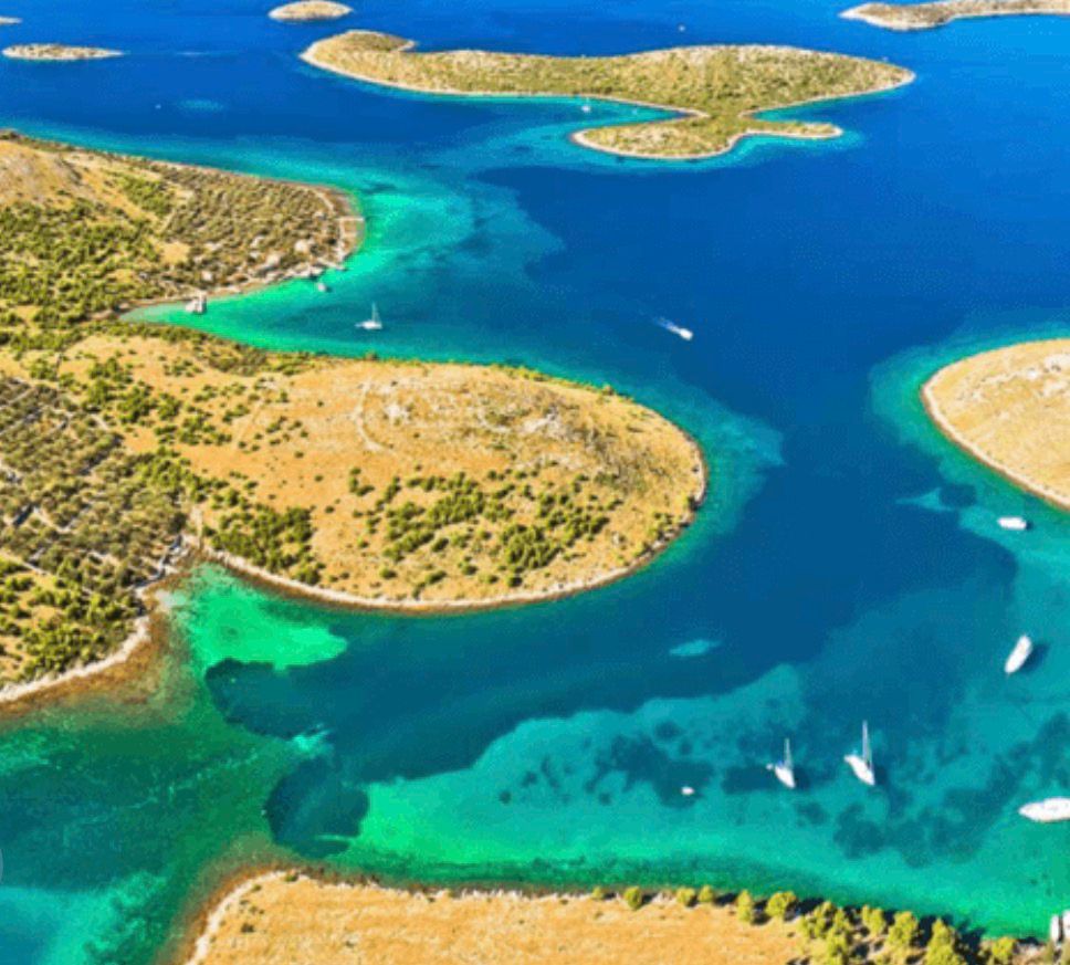 Winding channels of the Kornati archipelago from above